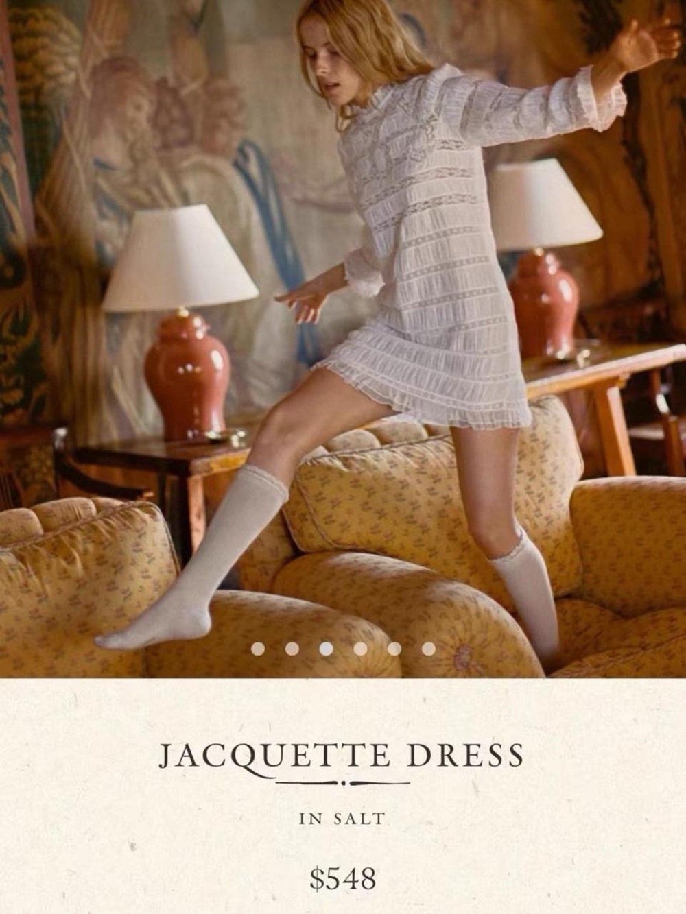 Doen Jacquette Dress in Salt - White Lace Mini Dress